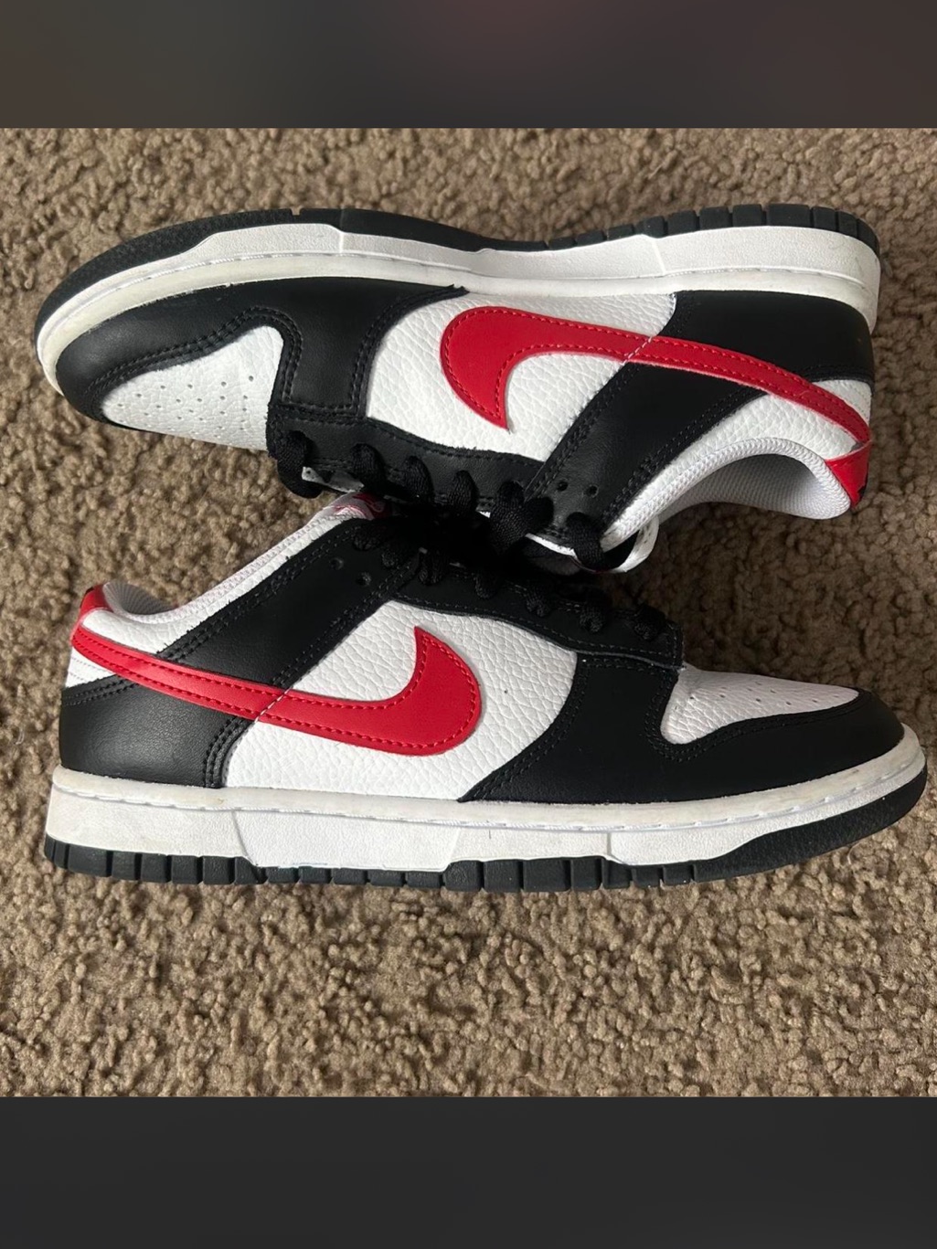 Black And Red Dunks, Mens 7/Big Kids 7